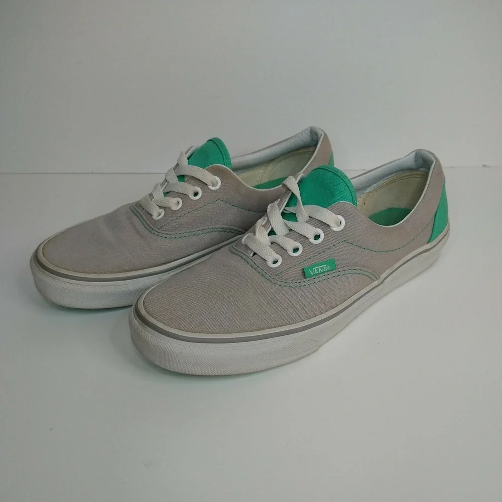 VANS ERA HEEL POP SKATE SHOE SLEET‎ GREY/MINT LEAF YOUTH M5.5, W7
